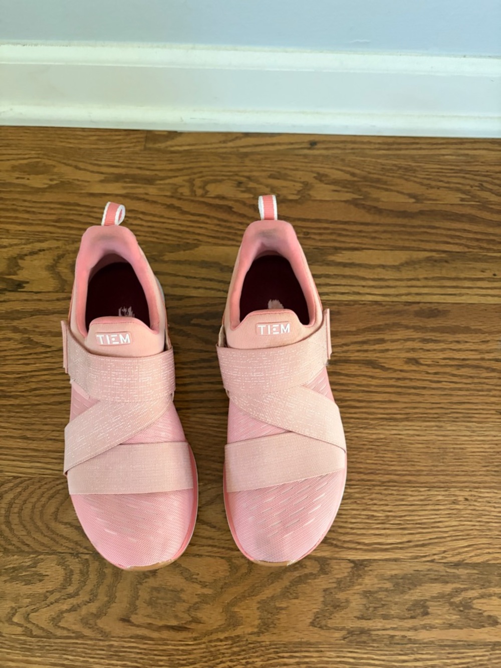 TIEM Women's Pink Athletic Slip-On Sneakers